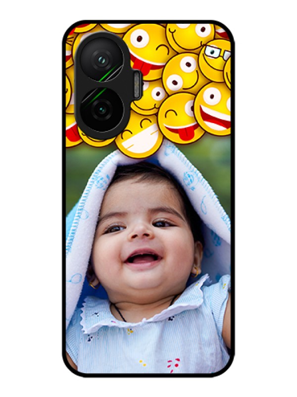 Custom Poco F7 5G Custom Metal Phone Case - With Smiley Emoji Design