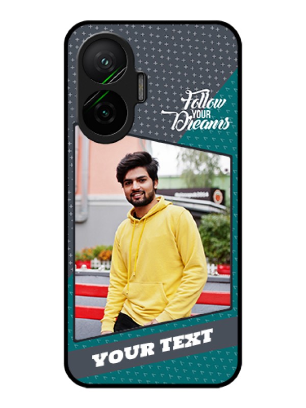 Custom Poco F7 5G Custom Metal Phone Case - Background Pattern Design With Quote