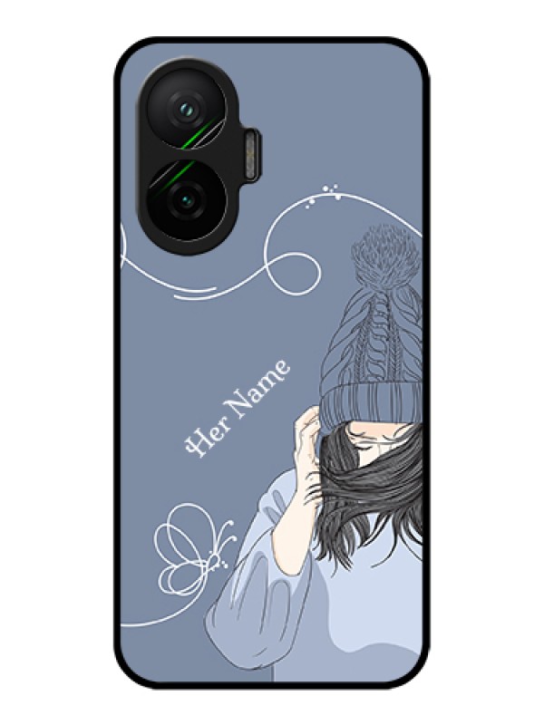 Custom Poco F7 5G Custom Metal Phone Case - Girl In Winter Outfit Design