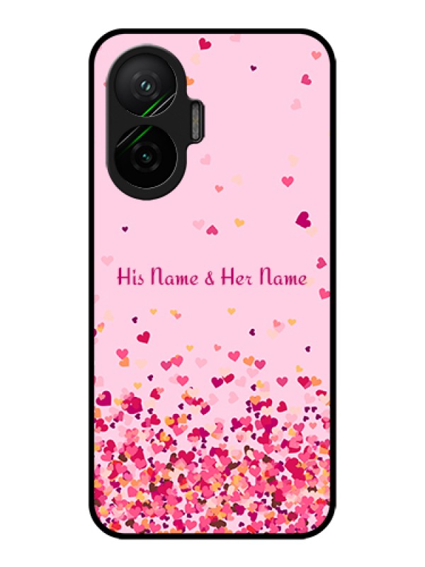 Custom Poco F7 5G Custom Metal Phone Case - Floating Hearts Design