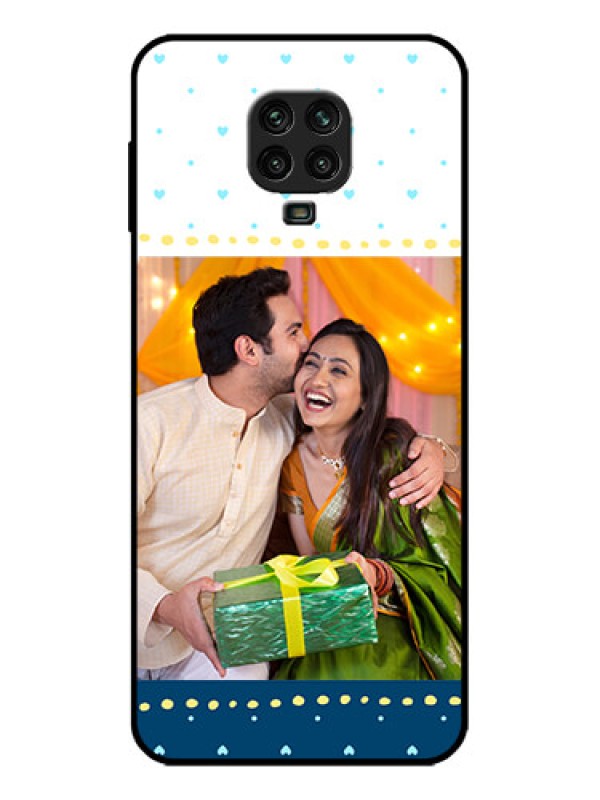 Custom Poco M2 Pro Custom Metal Phone Case - White And Blue Abstract Design