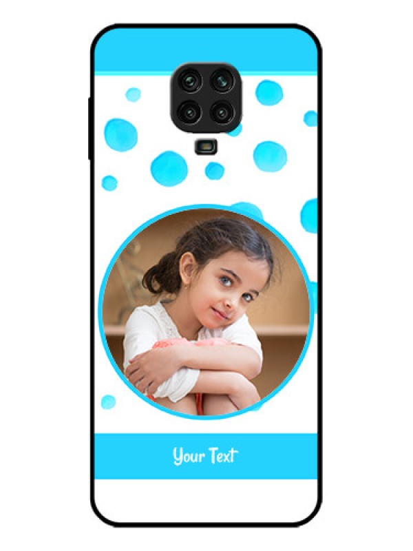 Custom Poco M2 Pro Custom Metal Phone Case - Blue Bubbles Pattern Design