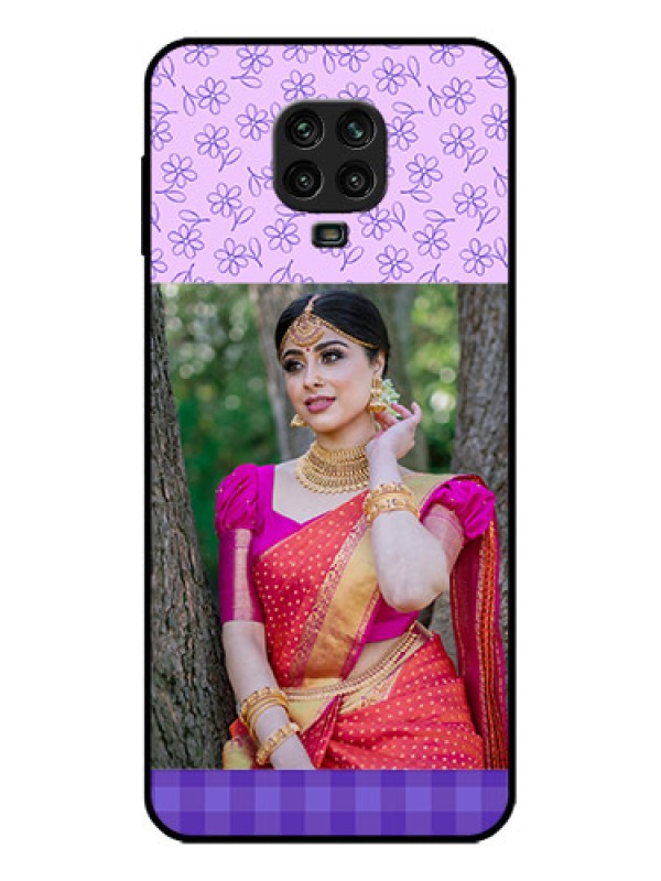 Custom Poco M2 Pro Custom Metal Phone Case - Purple Floral Design