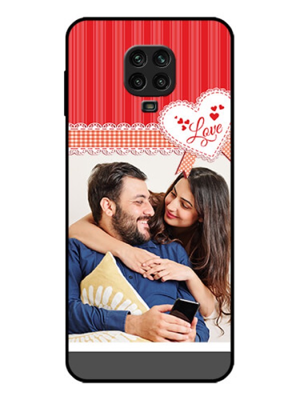 Custom Poco M2 Pro Custom Metal Phone Case - Red Love Pattern Design