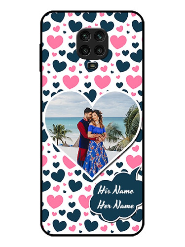 Custom Poco M2 Pro Custom Metal Phone Case - Pink and Blue Heart Design