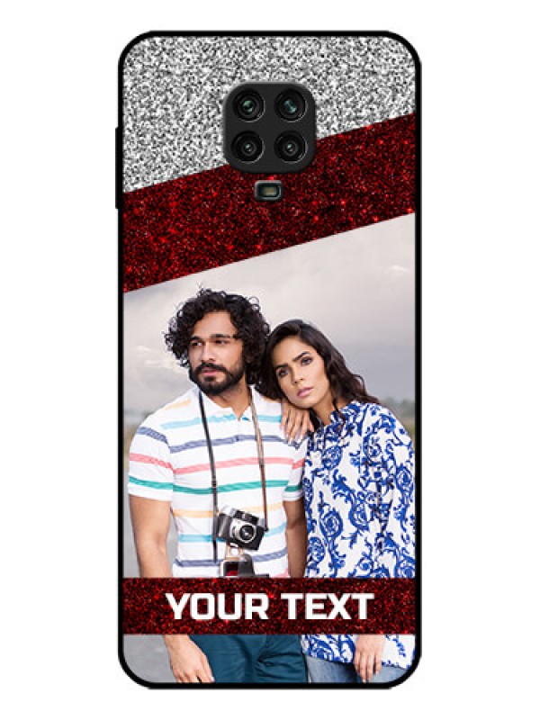 Custom Poco M2 Pro Custom Metal Phone Case - Image Holder With Glitter Strip Design