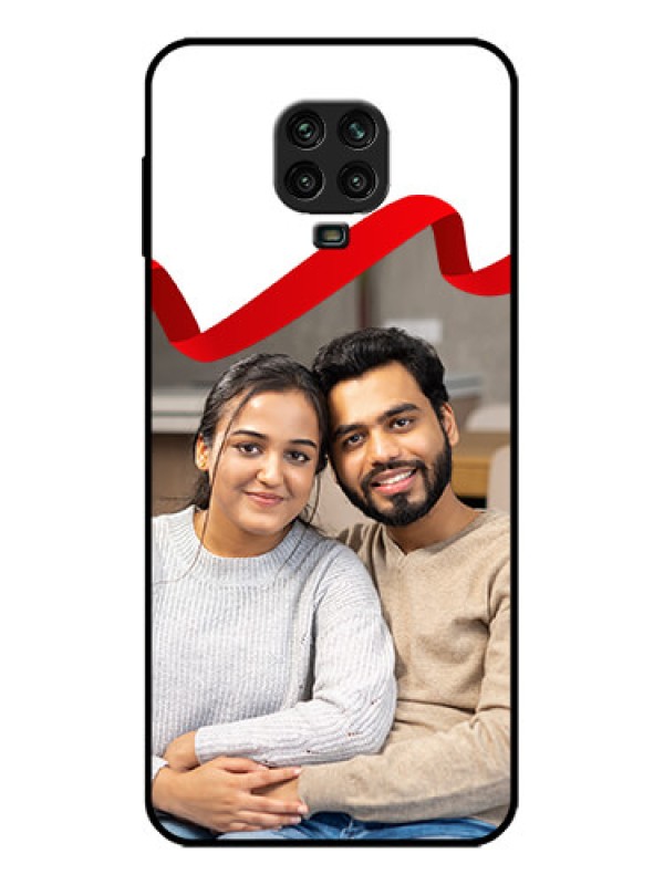 Custom Poco M2 Pro Custom Metal Phone Case - Red Ribbon Frame Design