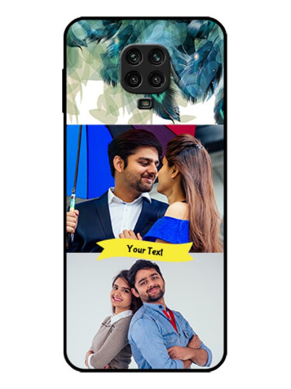 Custom Poco M2 Pro Custom Metal Phone Case - Image With Boho Peacock Feather Design