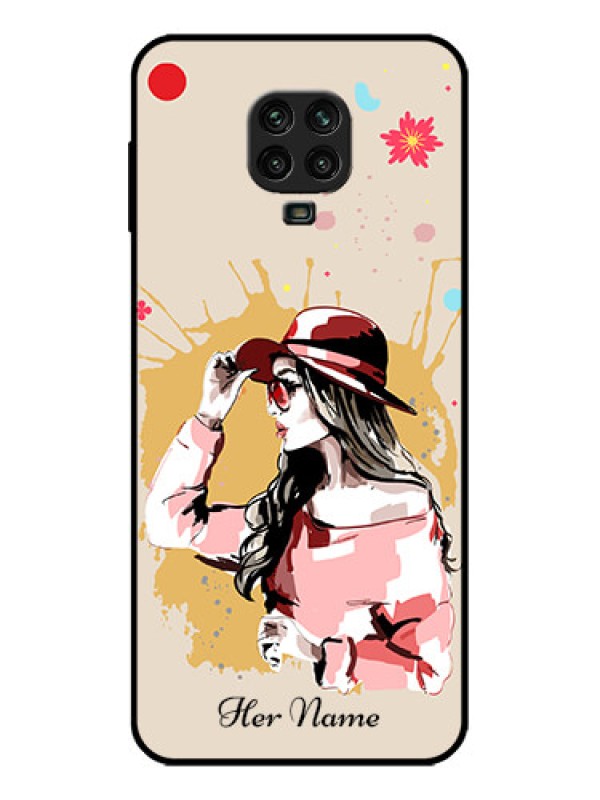 Custom Poco M2 Pro Custom Metal Phone Case - Women With Pink Hat Design