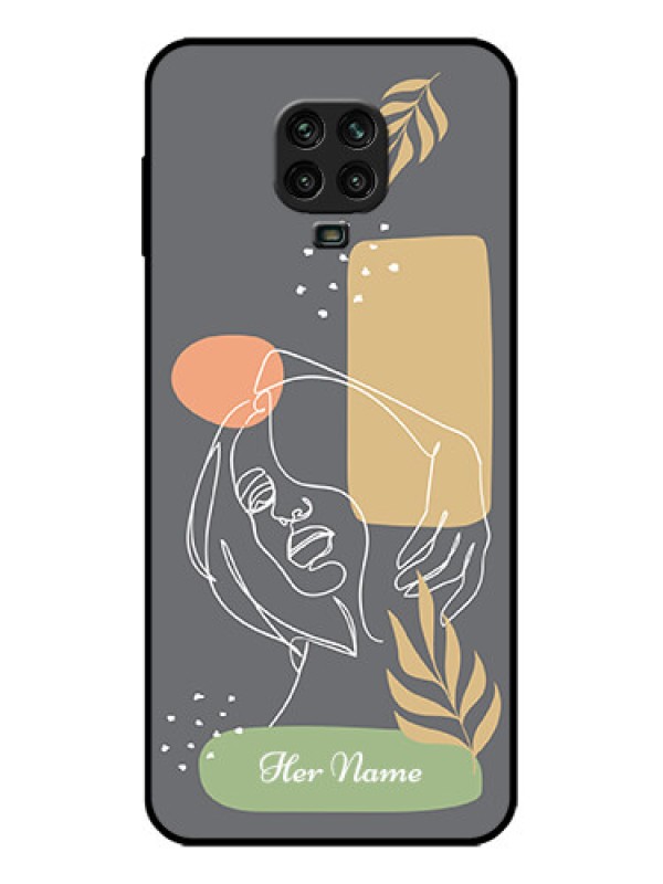 Custom Poco M2 Pro Custom Metal Phone Case - Gazing Woman Line Art Design