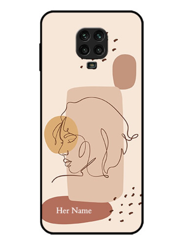 Custom Poco M2 Pro Custom Metal Phone Case - Calm Woman Line Art Design