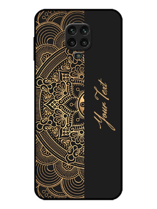 Custom Poco M2 Pro Custom Metal Phone Case - Mandala Art With Custom Text Design
