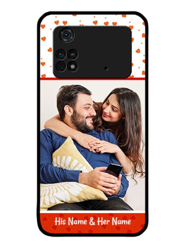 Custom Poco M4 Pro 4G Custom Metal Phone CaseOrange Love Symbol Design