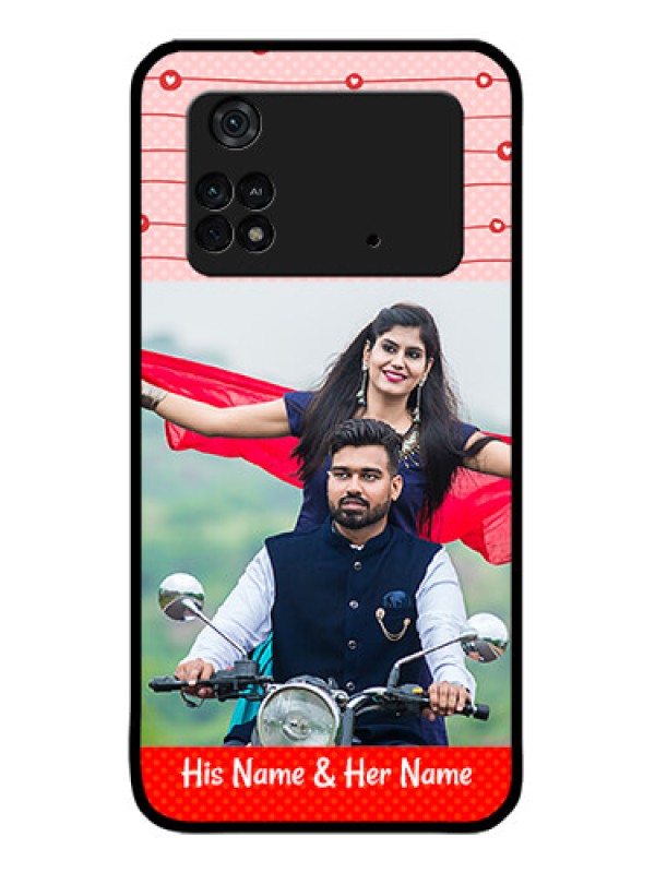 Custom Poco M4 Pro 4G Custom Metal Phone CaseRed Pattern Case Design