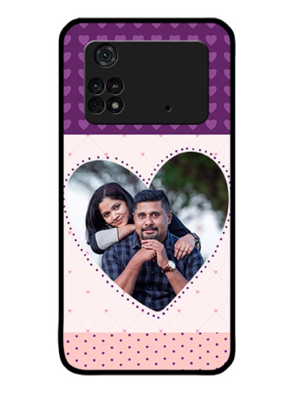 Custom Poco M4 Pro 4G Custom Metal Phone CaseViolet Love Dots Design