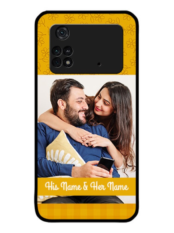 Custom Poco M4 Pro 4G Custom Metal Phone CaseYellow Floral Design