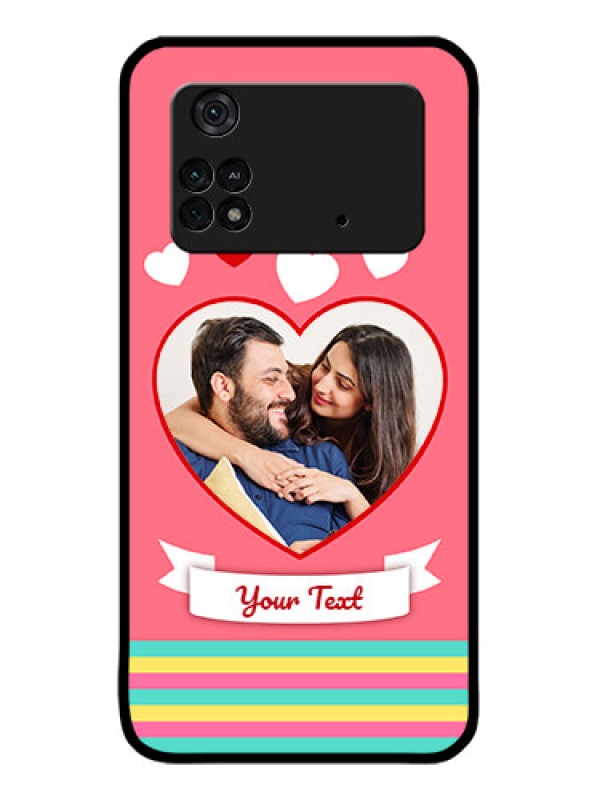 Custom Poco M4 Pro 4G Custom Metal Phone CaseLove Shapes Doodle Design