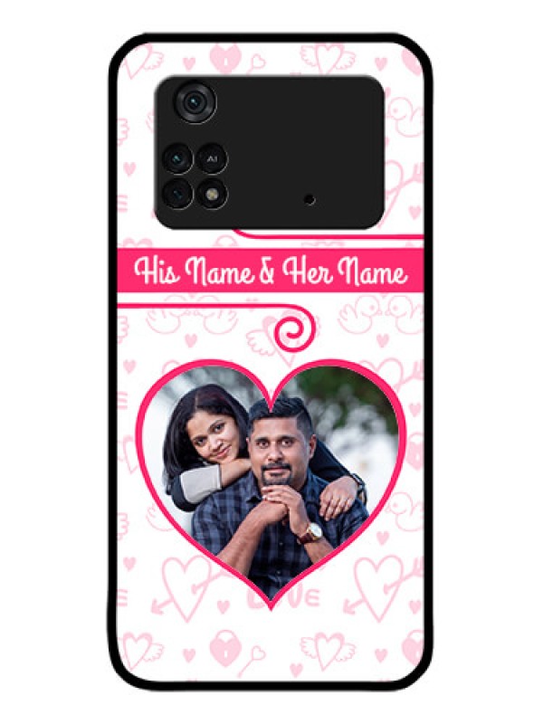 Custom Poco M4 Pro 4G Custom Metal Phone CaseHeart Shape Love Design