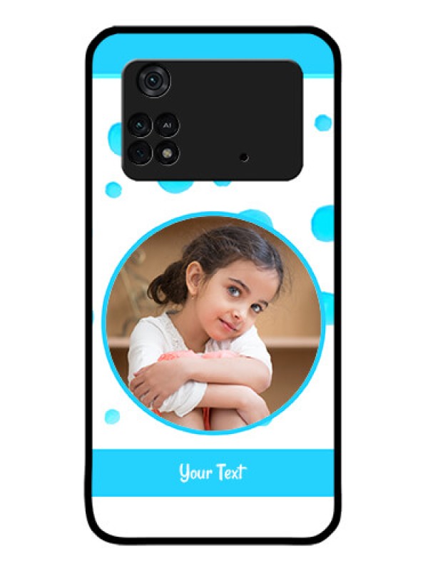 Custom Poco M4 Pro 4G Custom Metal Phone CaseBlue Bubbles Pattern Design