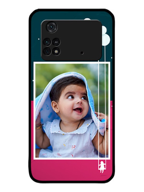 Custom Poco M4 Pro 4G Custom Metal Phone CaseCute Girl With Cloud Design