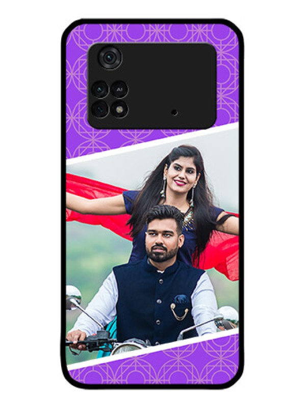 Custom Poco M4 Pro 4G Custom Metal Phone CaseViolet Color Pattern Design