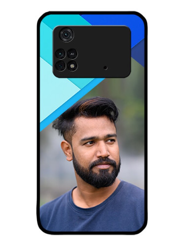 Custom Poco M4 Pro 4G Custom Metal Phone CaseBlue Pattern Design