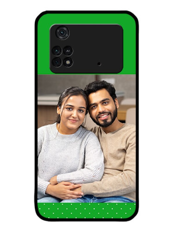 Custom Poco M4 Pro 4G Custom Metal Phone CaseGreen Pattern Design