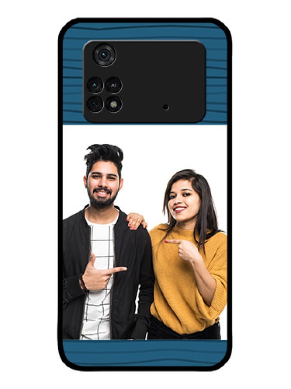 Custom Poco M4 Pro 4G Custom Metal Phone CaseBlue Pattern Cover Design