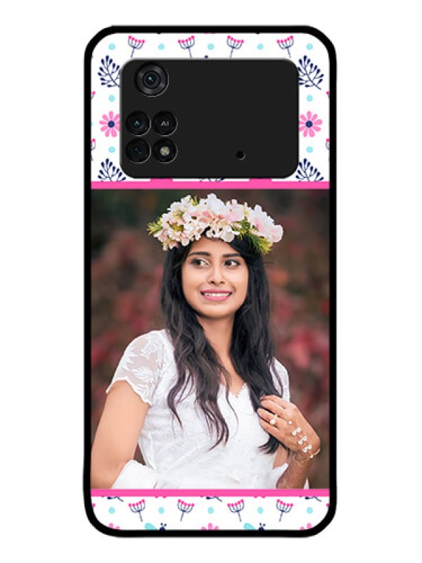 Custom Poco M4 Pro 4G Custom Metal Phone CaseColorful Flower Design