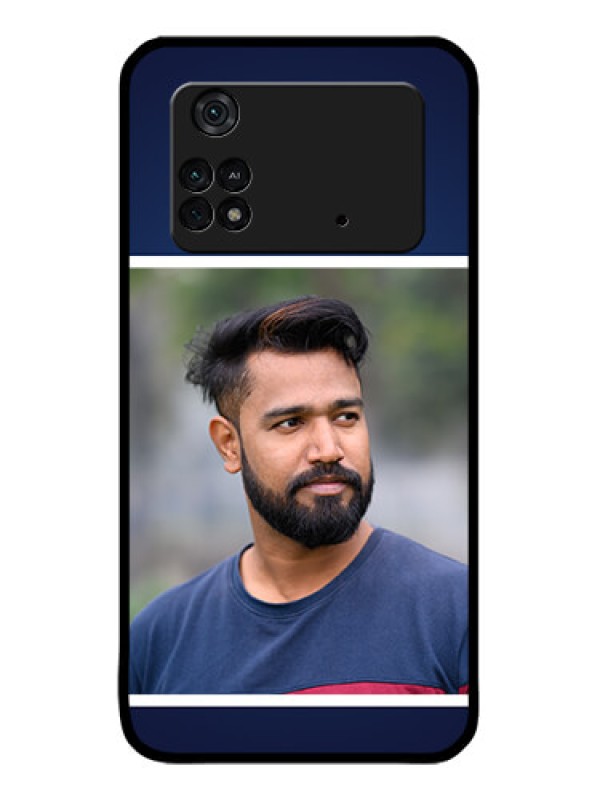 Custom Poco M4 Pro 4G Custom Metal Phone CaseSimple Royal Blue Design