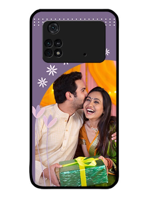 Custom Poco M4 Pro 4G Custom Metal Phone CaseLavender Flowers Design