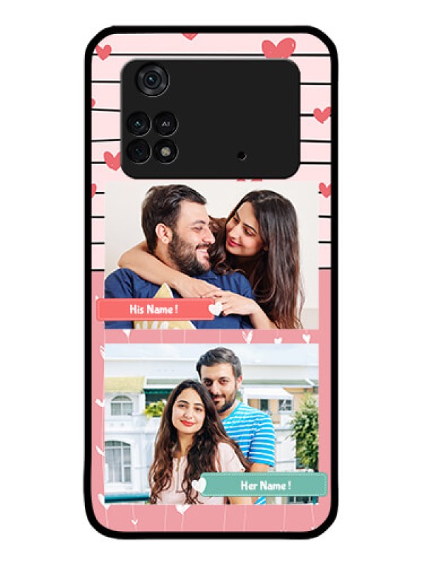 Custom Poco M4 Pro 4G Custom Metal Phone CasePhoto With Heart Design