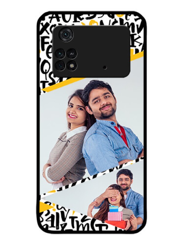 Custom Poco M4 Pro 4G Custom Metal Phone CaseLetters Pattern Design