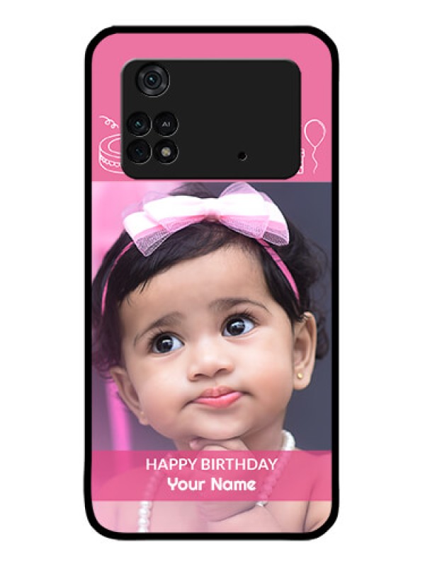 Custom Poco M4 Pro 4G Custom Metal Phone CaseWith Birthday Line Art Design