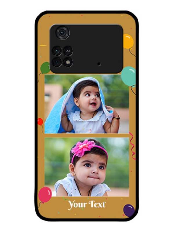 Custom Poco M4 Pro 4G Custom Metal Phone CaseImage Holder With Birthday Celebrations Design