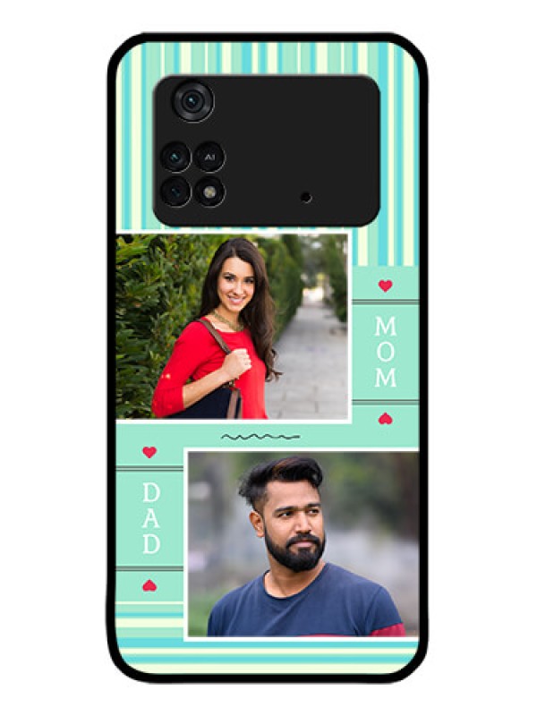 Custom Poco M4 Pro 4G Custom Metal Phone CaseMom and Dad Pic Design