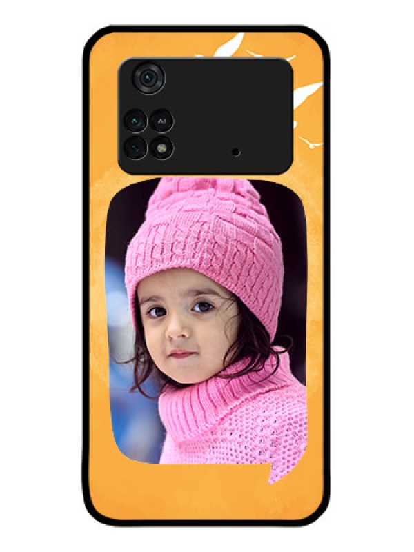 Custom Poco M4 Pro 4G Custom Metal Phone CaseWater Color Design With Bird Icons