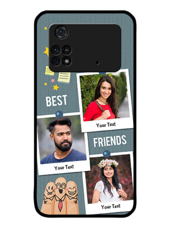 Custom Poco M4 Pro 4G Custom Metal Phone CaseSticky Frames And Friendship Design
