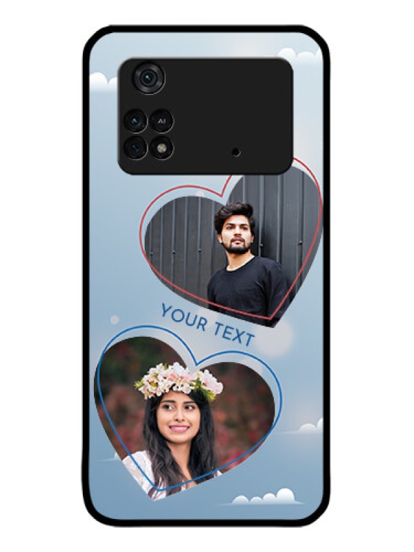 Custom Poco M4 Pro 4G Custom Metal Phone CaseBlue Color Couple Design