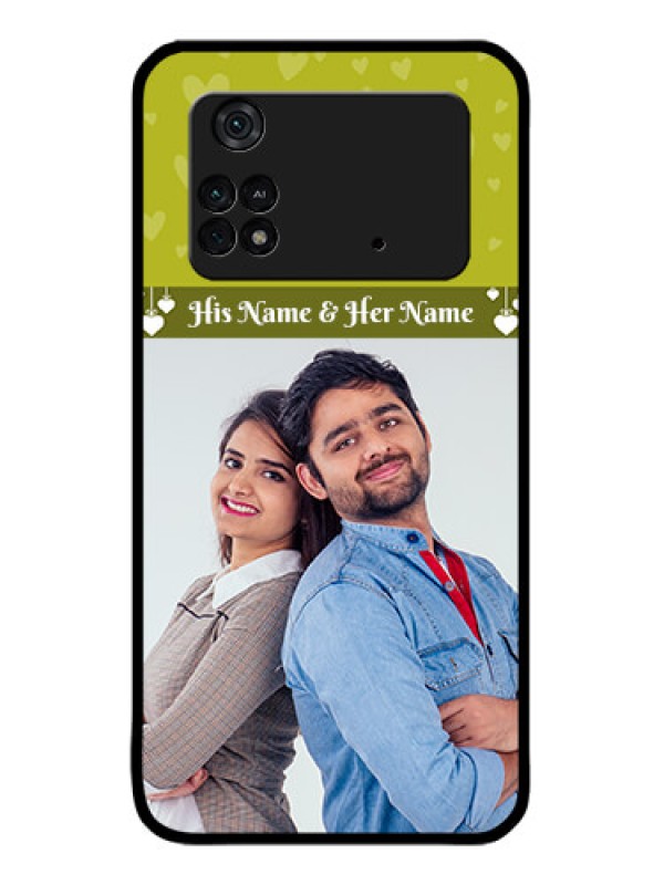 Custom Poco M4 Pro 4G Custom Metal Phone CaseYou and Me Heart Design