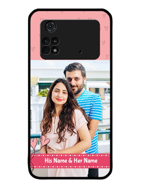 Custom Poco M4 Pro 4G Custom Metal Phone CaseLove Design Peach Color