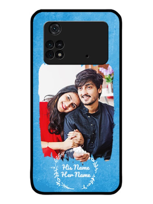 Custom Poco M4 Pro 4G Custom Metal Phone CaseBlue Color Vintage Design