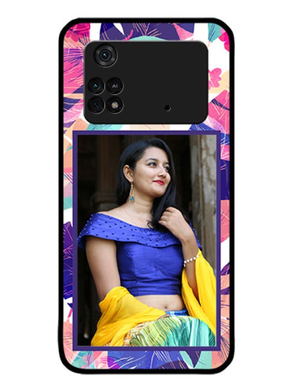 Custom Poco M4 Pro 4G Custom Metal Phone CaseAbstract Floral Design