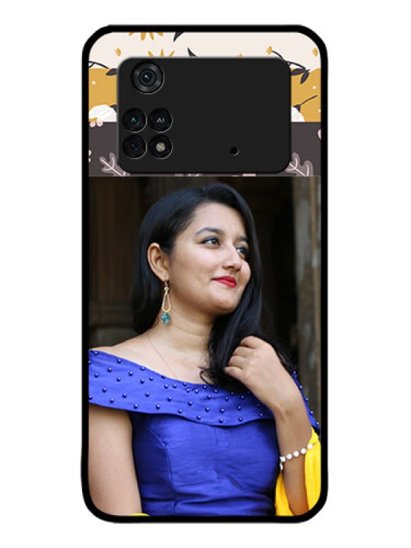 Custom Poco M4 Pro 4G Custom Metal Phone CaseStylish Floral Design