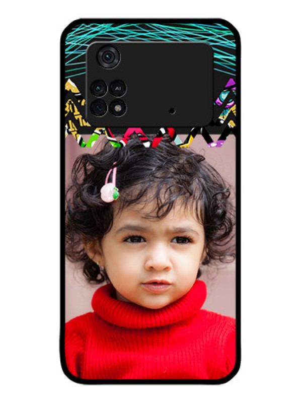 Custom Poco M4 Pro 4G Custom Metal Phone CaseNeon Abstract Design