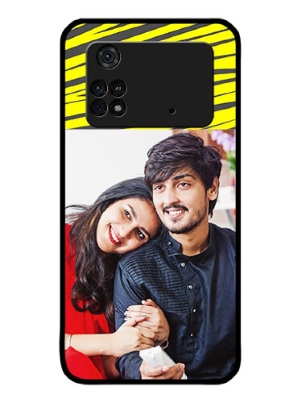 Custom Poco M4 Pro 4G Custom Metal Phone CaseYellow Abstract Design