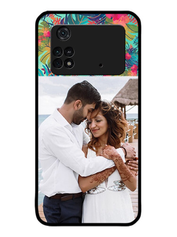 Custom Poco M4 Pro 4G Custom Metal Phone CaseWatercolor Floral Design