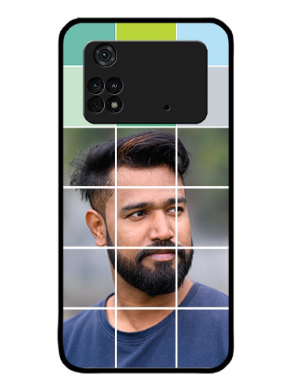 Custom Poco M4 Pro 4G Custom Metal Phone CaseWith White Box Pattern