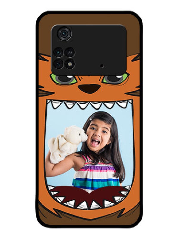 Custom Poco M4 Pro 4G Custom Metal Phone CaseOwl Monster Back Case Design