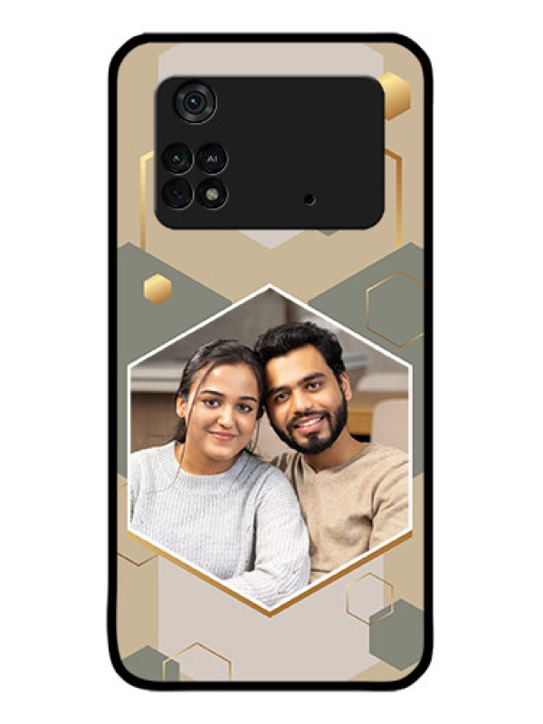 Custom Poco M4 Pro 4G Custom Metal Phone CaseStylish Hexagon Pattern Design